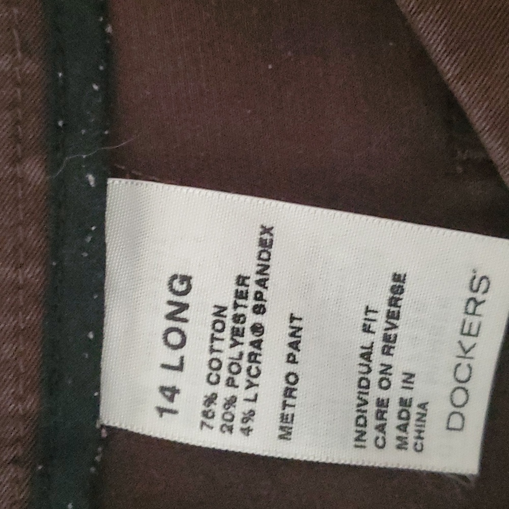 Dockers Brown Trousers Size 14 Tall - Picture 4 of 9